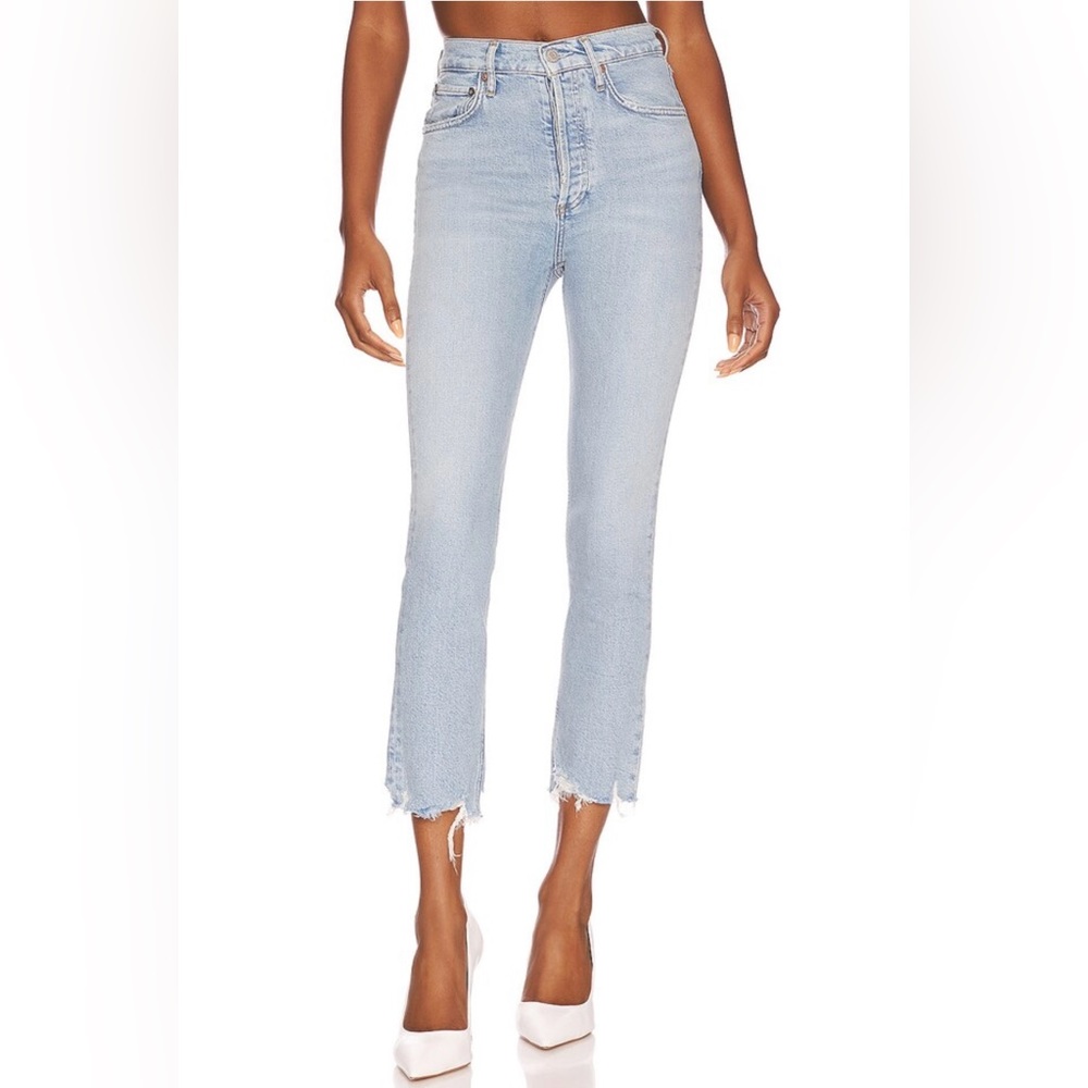 Agolde Riley High Rise Straight Crop in Bitter Sz 23”
